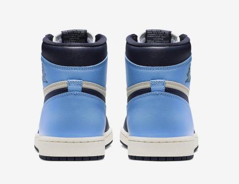 Air Jordan 1 Retro High OG Obsidian University Blue Sail Shoes For Man And Boys 555088-140