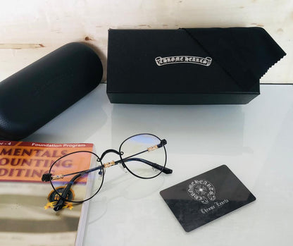 Chrome Hearts Unisex Optical Eyeglass Transparent Lens With Black Stick Color Frame in For Man Women in Black Color - Best Gift CB-809