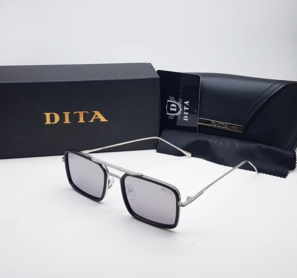 Dita Grey Color Black Frame Glass Man's Women's Sunglass Dt-234 Silver & Black Stick Gift Sunglass