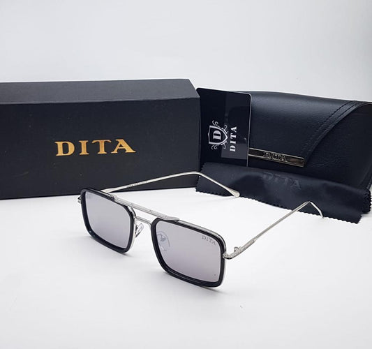 Dita Grey Color Black Frame Glass Man's Women's Sunglass Dt-234 Silver & Black Stick Gift Sunglass