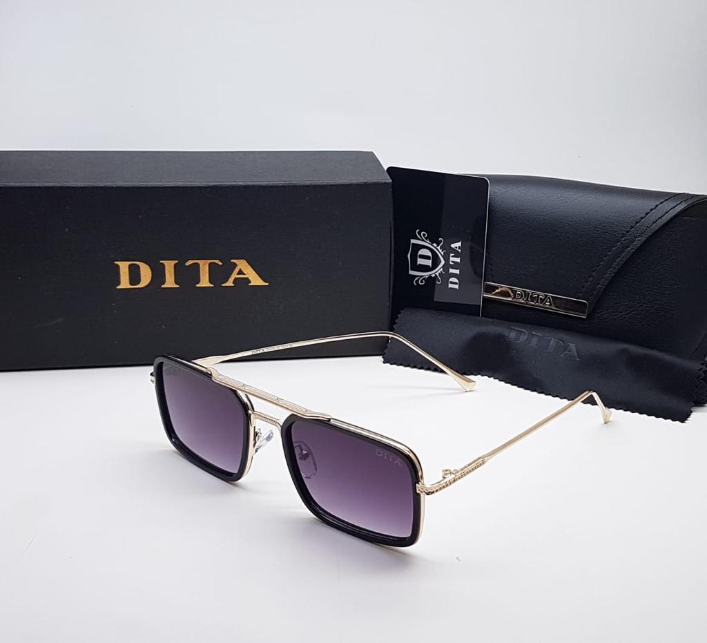 Dita Violet color Golden Frame Glass Man's Women's Sunglass Dt-239 Silver & Black Stick Gift Sunglass