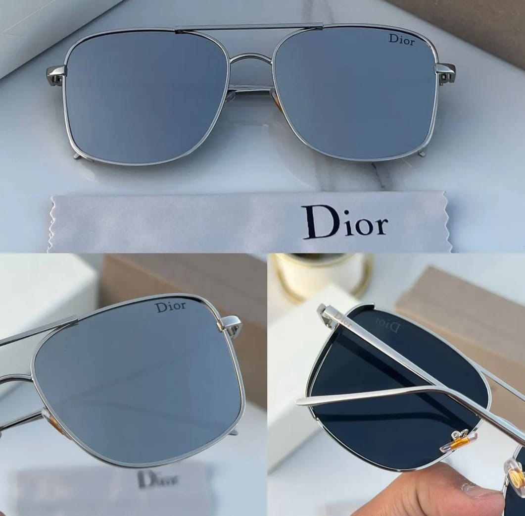 Dior Stylish Grey Color Square Frame Sunglasses for men's and Woman Dr-808 Metal Eyewear - Best Gift Sunglass