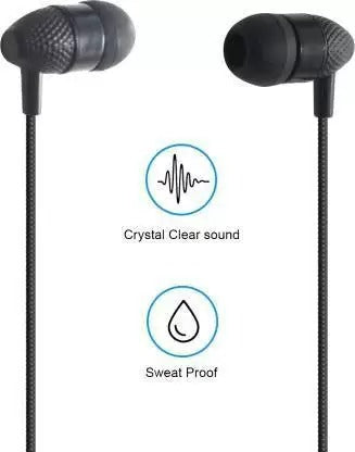 Universal Earphone - Wired Headset For Smart Phones With Crystal Clear Voice And Mic M-520-BLACK