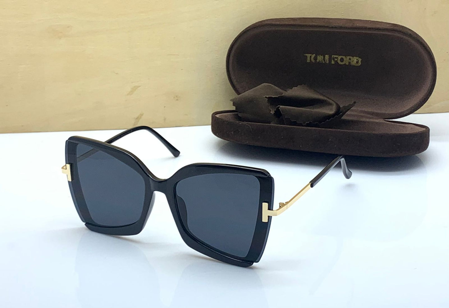 Tom Ford Latest Design Black Color Sunglasses FT0766 (03A) For Men's Women's or Girl With Black Frame Sunglass