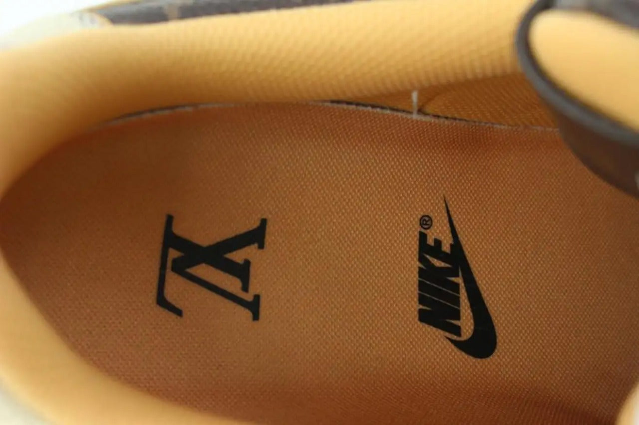 Nike Louis Vuitton LV x Nike Men's 7.5 Virgil Abloh Damier Azur Monogram Air Force 1-LU2409215694852