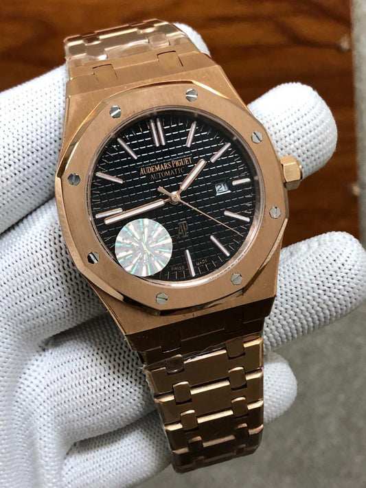 Audemars Piguet Royal Oak Selfwinding Extra-Thin In A Luscious New Plum Tone Dial New Arrival For Man With Black crocodile Dial Design Watch AP-55098