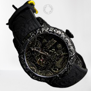 Invicta Mens S1 Rally 000 Yakuza BlackSilicon Strap Watch For Man Dragon Design Black Dial- Best Gift