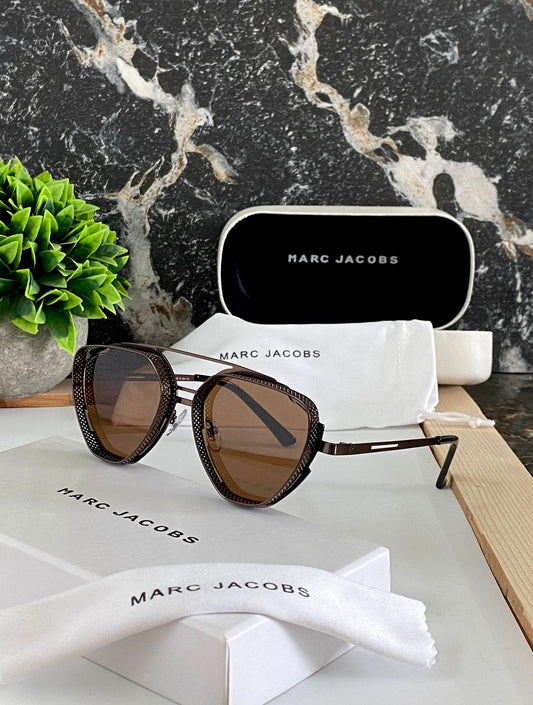 Marc Jacobs Unique Steampunk Lens Retro Brown Color Metal Frame Sunglasses UV 400 protection Anti Eyestrain High Quality Sunglass For Men's And Women's MJ-UV-401