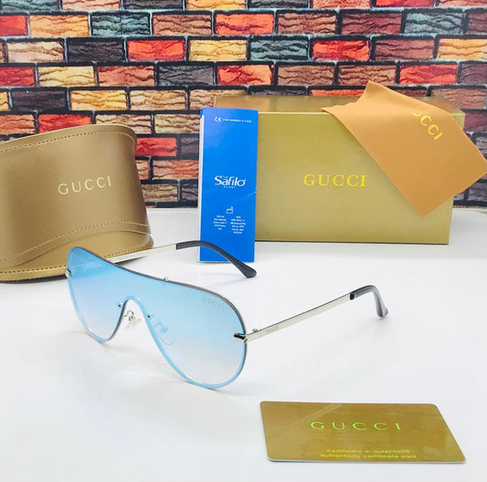 Gucci Blue Color Sunglasses For Man GU-90812 Silver Stick Gift Sunglass