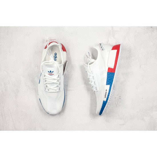 Adidas NMD R1 Boost V2 White Blue Red Shoes For Man And Boys FX4148