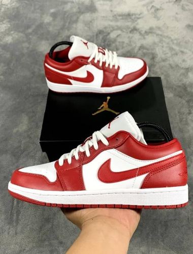 2020 New Air Jordan 1 Low Gym Red White Shoes For Men And Boys Basketball Shoes 553558-611