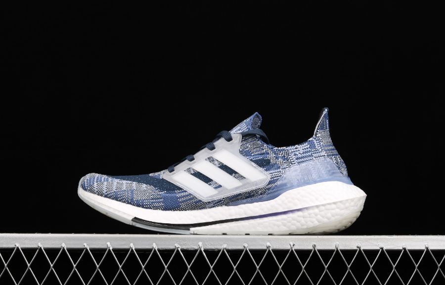 Adidas Ultraboost 21 Primeblue Crew Blue Cloud White Crew Navy Shoes For Men FX7729