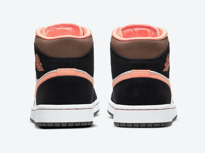 Nike Air Jordan 1 Mid Peach Mocha Shoes For Man White Black Pink Shoes DH0210-100