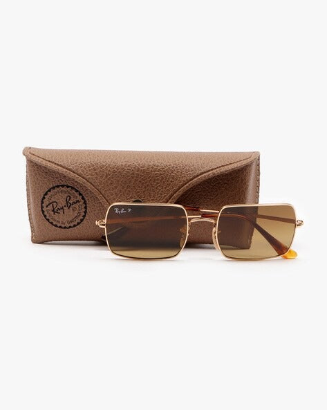 RayBan Rectangular Frame Sunglass With Brown Len's Sunglass For Men's Women's Or Girls Brown Glass And Gold Frame Sunglasses RB-8921 Unisex Sunglass