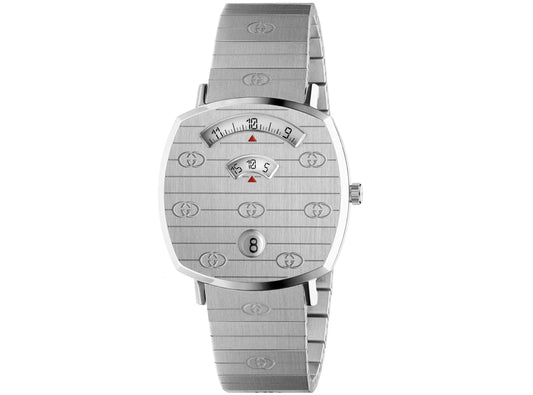 Gucci Grip 38mm Stainless Steel GG Full Grey Engraved Watch Man Women Watch-Best Gift YA-157