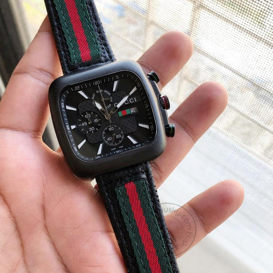 GCC Chronograph Multi Color Strap Men's Watch For Man GC WT 03 Black Dial Date Gift Watch