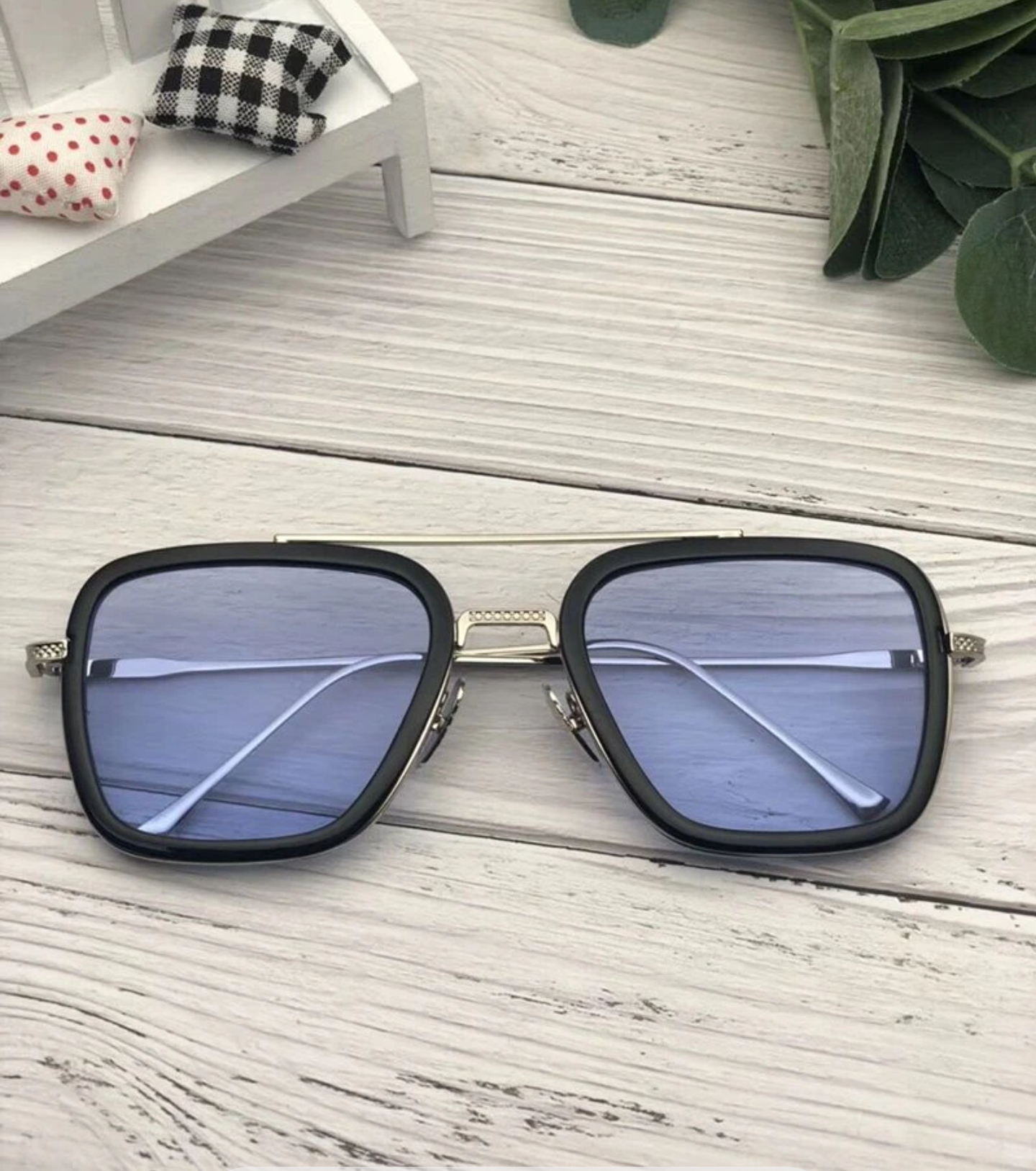 Dita Blue Color Black Frame Glass Man's Women's Sunglass Dt-235 Silver & Black Stick Gift Sunglass