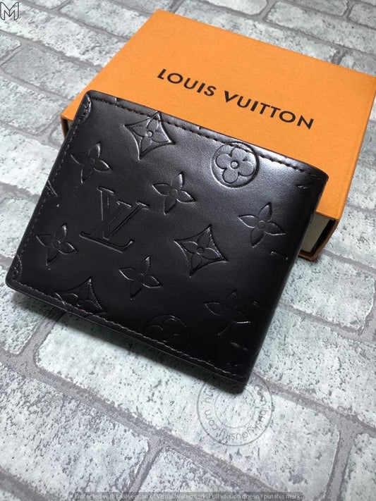 Black Color Men's Wallet For Man Design Leather Gift Watch LV-W-05