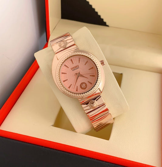 VERSACE  - Royal Stainless Steel Watch Rose Gold Color Watch For Women -Best For Stylist Look- VER-1213