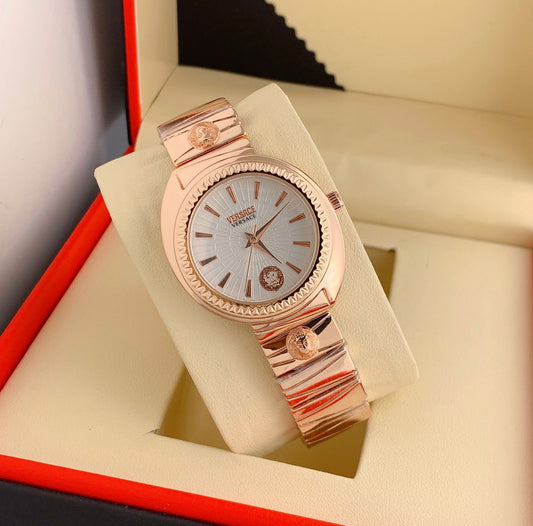 VERSACE NEW LAUNCH - Royal Stainless Steel Watch Rose Color Watch For Women -Best For Stylist Look- VER-1314