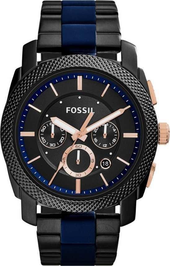 Fossil Chronograph Black Blue Men's Watch For Man Metal Casual Formal Gift Fs5164