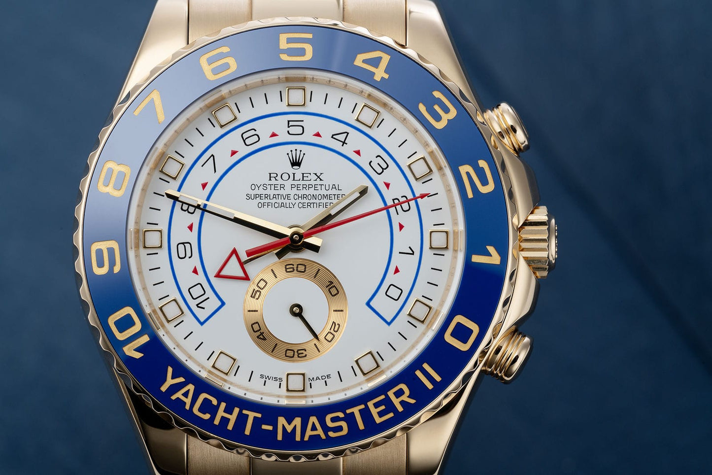 Rolex YACHT-MASTER II Golden Strap White Dial Automatic Men's Watch Regatta Timer RLX-116688