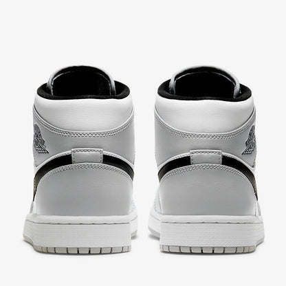 Air Jordan 1 Mid Light Smoke Grey Black White Shoes For Man And Boys 554724-092