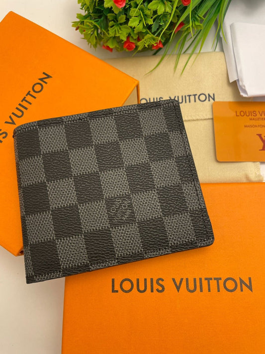 Louis Vuitton Black Color Men's Leather Wallet With Check Pattern For Man LV-ML-45 Best Gift