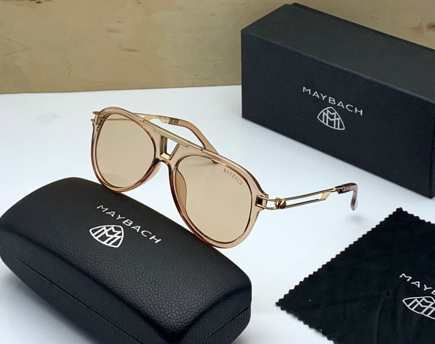 Maybach Light Brown Glass Men's Women's Sunglass For Man Women Or Girl MB-660 Light Brown Color Frame Gift Sunglass