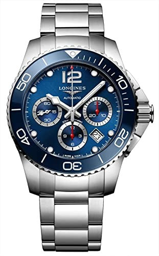 Longines Men's Perpetual Chronograph Stainless Case With Blue Dial Watch For Men's- Best Branded Watch Ever L3.883.4.96.6