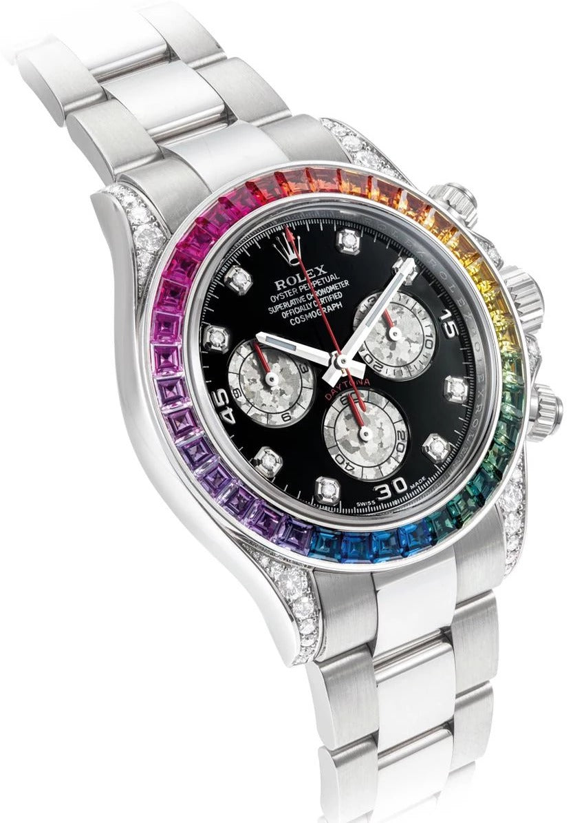 Rolex Rainbow Chronograph Daytona Black Dial Stainless Steel Men's Watch - Best Gift RLX-126503