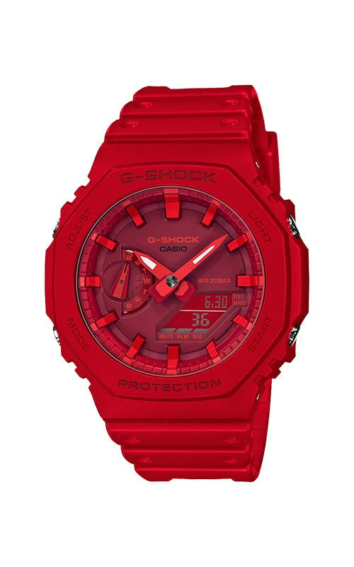 Casio G-Shock Chronograph Digital Red Color With Red Color Dial & Rubber Belt Men's Watch For Man With -Best Gift Watch G-SHOCK GA-2100