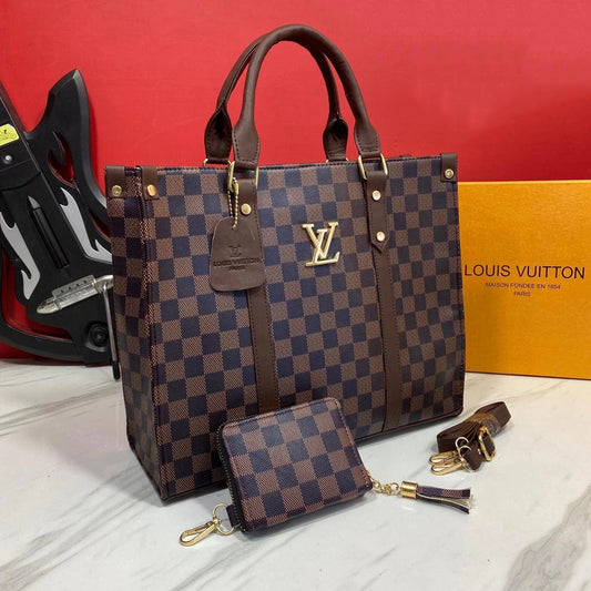 Louis Vuitton Premium Quality Tote Women's Handbag Bag With Sling BELT And Inner Zip Handbag For Women's Or Girls- Classy Look And Best Quality Product Bag  LV-G45