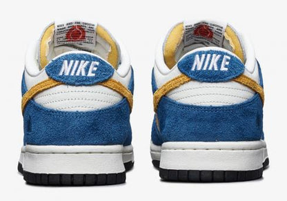 Kasina x Nike SB Dunk Low 80s Bus University Gold Industrial Blue Shoes For Man And Women CZ6501-100