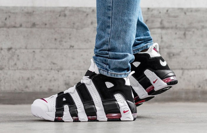 Nike Air More Uptempo White Black University Red Color Shoes For Boys And Girls 415082-105