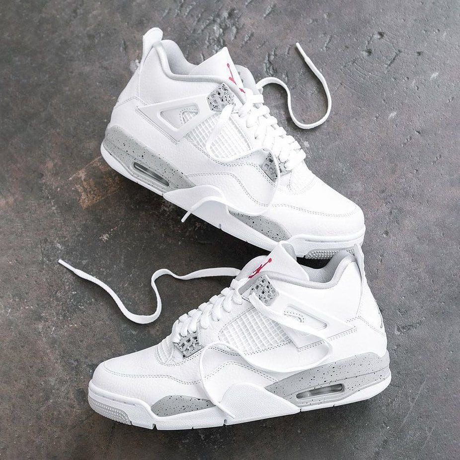 Air Jordan 4 Retro Gs White Oreo Fire Grey Black Tech Red Color Shoes For Boys And Girls DJ4699-100