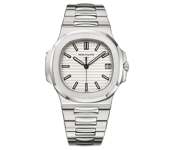 Patek Philippe Nautilus Mad Watch Quartz Movement Silver Dial Silver Strap Dated Watch For Men's-Best Men's Collection PK-179453