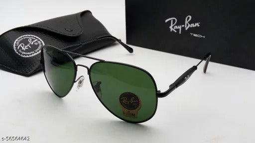 Rayban Stylish Green Glass Men's And Women's Sunglass Heavy Quality Black Color Stick RB-3470