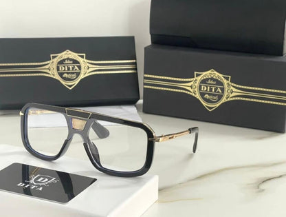 Dita Transparent Glass Fashion Black Frame Sunglass For Men And Women DT-3723