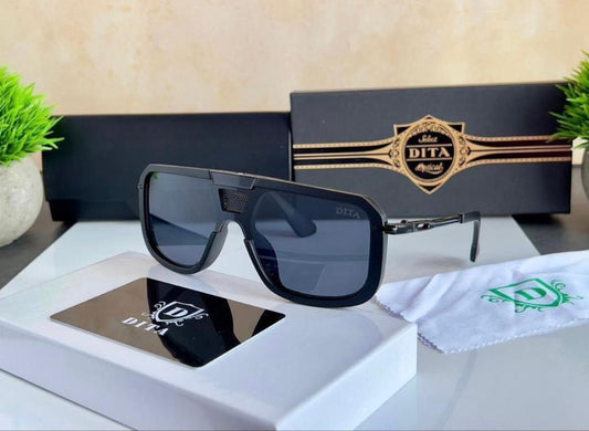 Dita Black Glass Fashion Black Frame Sunglass For Men And Women DT-4532