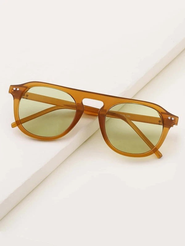 Marc Jacobs Branded Transparent Glass Men's And Women's Sunglass MJ-2438 Brown Color Frame Gift Sunglass