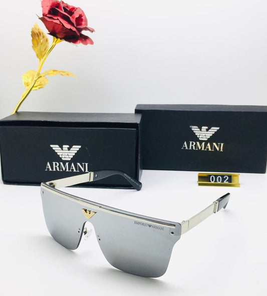 Armani Branded Mirror Glass Men's Sunglass For Man ARM-302 Silver Frame Gift Sunglass