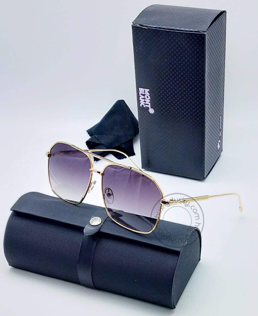 Mont Blanc MB-44 Double Shade Purple Glasses Men's and Women's Sunglass For Man and Woman Or Girls Gold Stick Unisex gift Sunglass