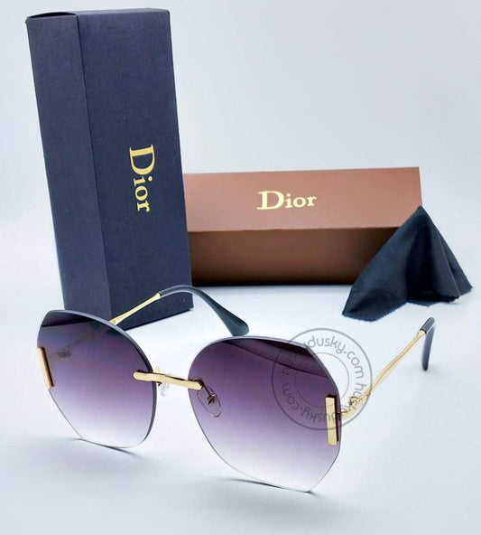 DR Design Double Shade Purple Round Men's Sunglass For Man Woman or Girls DR-98 Gold Stick Women's Gift Sunglass