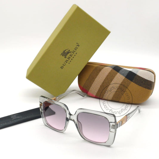 Burberry Branded purple Glass Men's Sunglass For Man BB-35 Square Transparent Frame Sunglass Gift