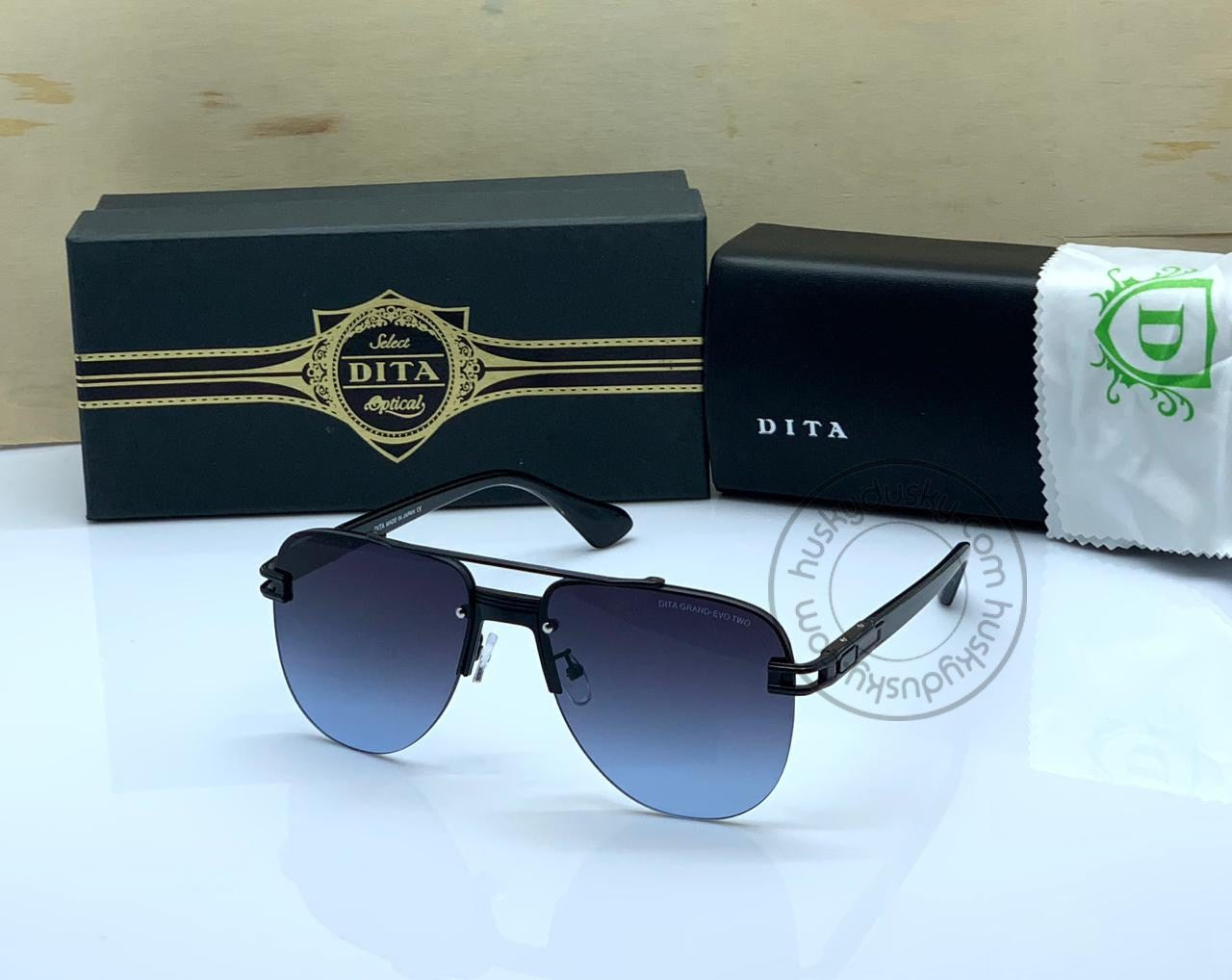 DITA Blue Color Glass Man's Women's Sunglass for Man Woman or Girl DT-15 Black Frame BGift Sunglass