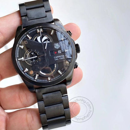 Imported GRAND CARRERA CR7 1887 Black Chronograph Multi Dial Stainless Steel TH-1887-B Men's Watch for Man - Gift