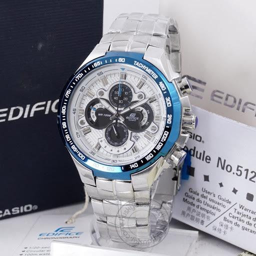 Casio edifice silver blue online