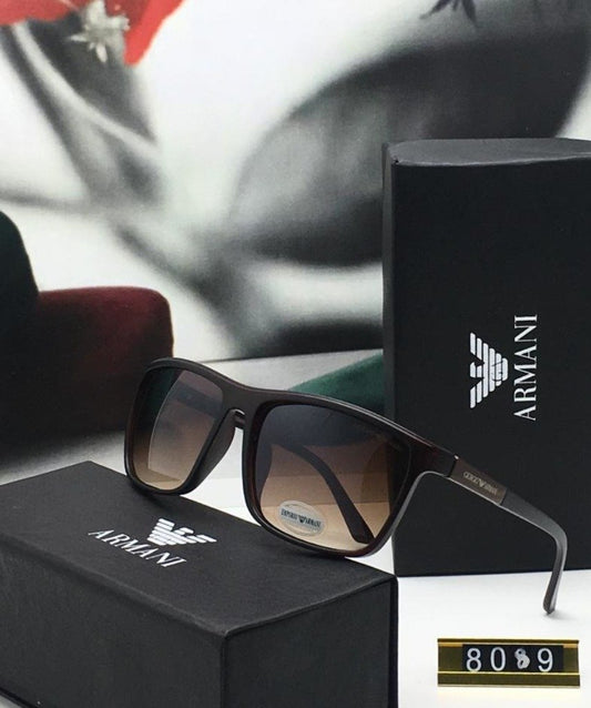 Armani Branded Brown Glass Men's Sunglass For Man ARM-98 Black Frame Gift Sunglass