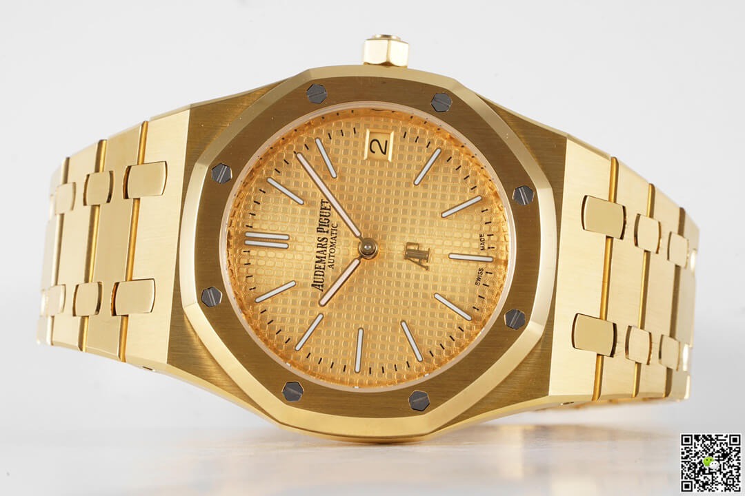 Aude mars Piguet Royal Oak Self-winding Extra-Thin In A Luscious New Plum Tone Dial New Arrival For Man With Full Gold crocodile Dial Design Gold Strap Watch AP-25596103